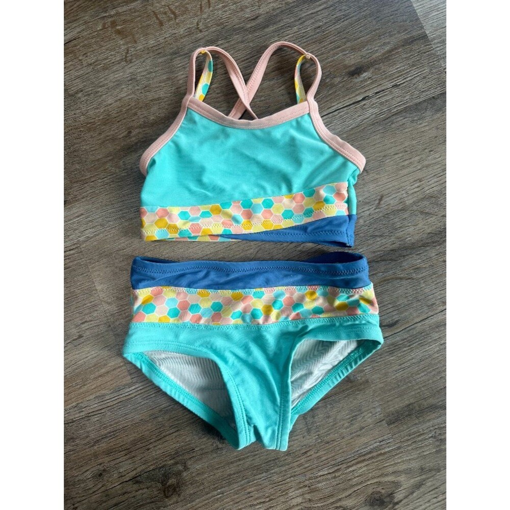 Matilda Jane Girls Two Piece Swimsuit Size 2 Dream Chasers Blue Swim